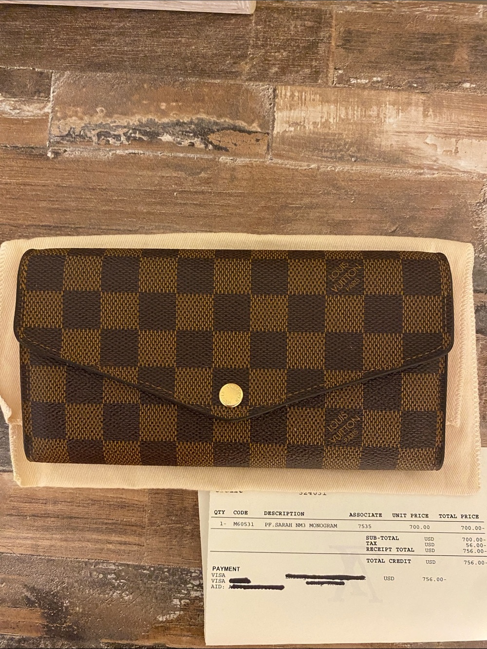 Louis Vuitton Brown Damier Ebene Continental Wallet